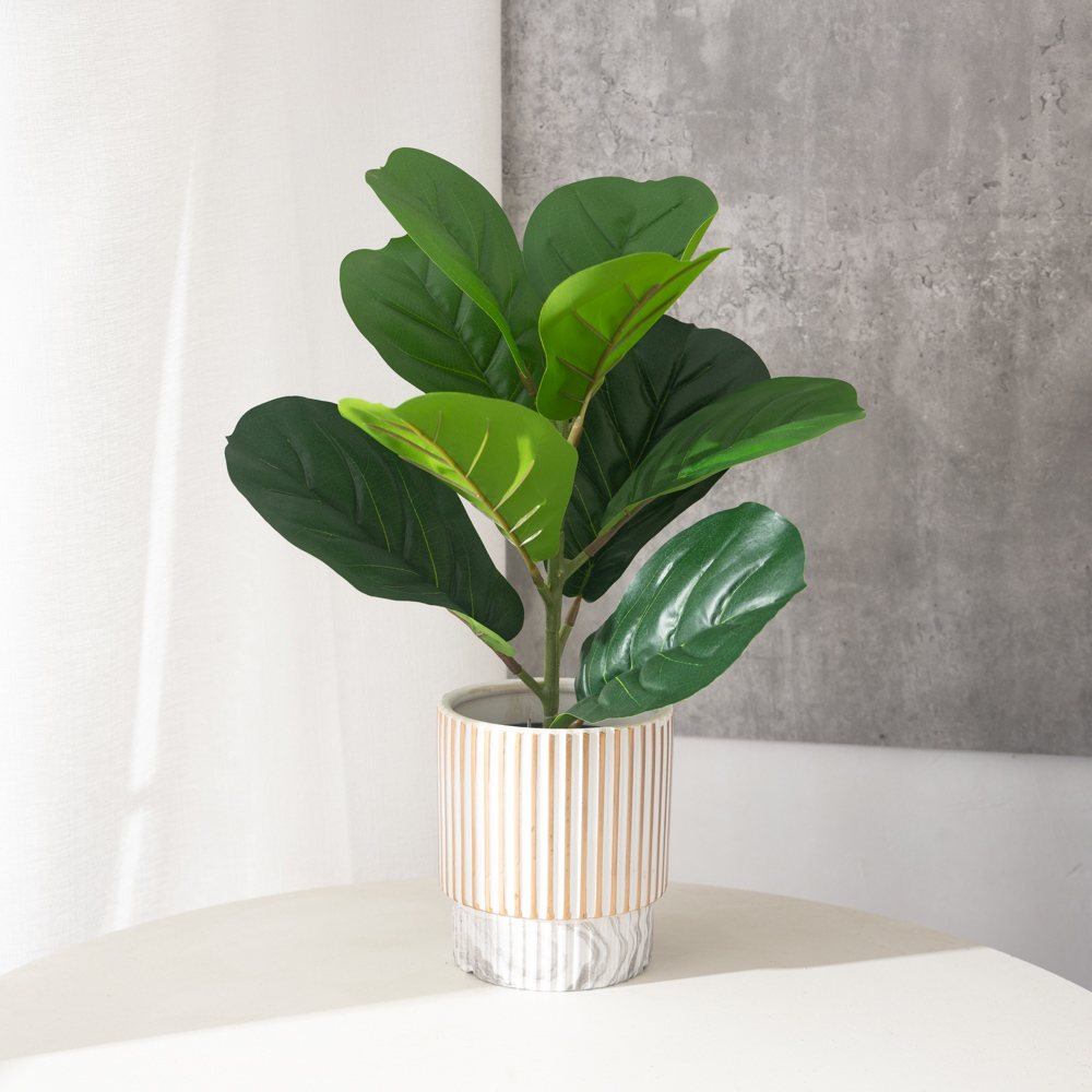 Rubber Plant Ficus - 38cm 9 garfos plantas artificiais ficus