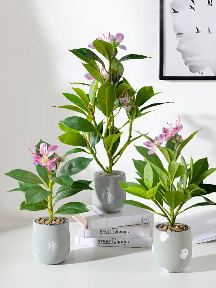 Rubber Plant Ficus - Plantas artificiais azaleas de 21-40cm, árvore