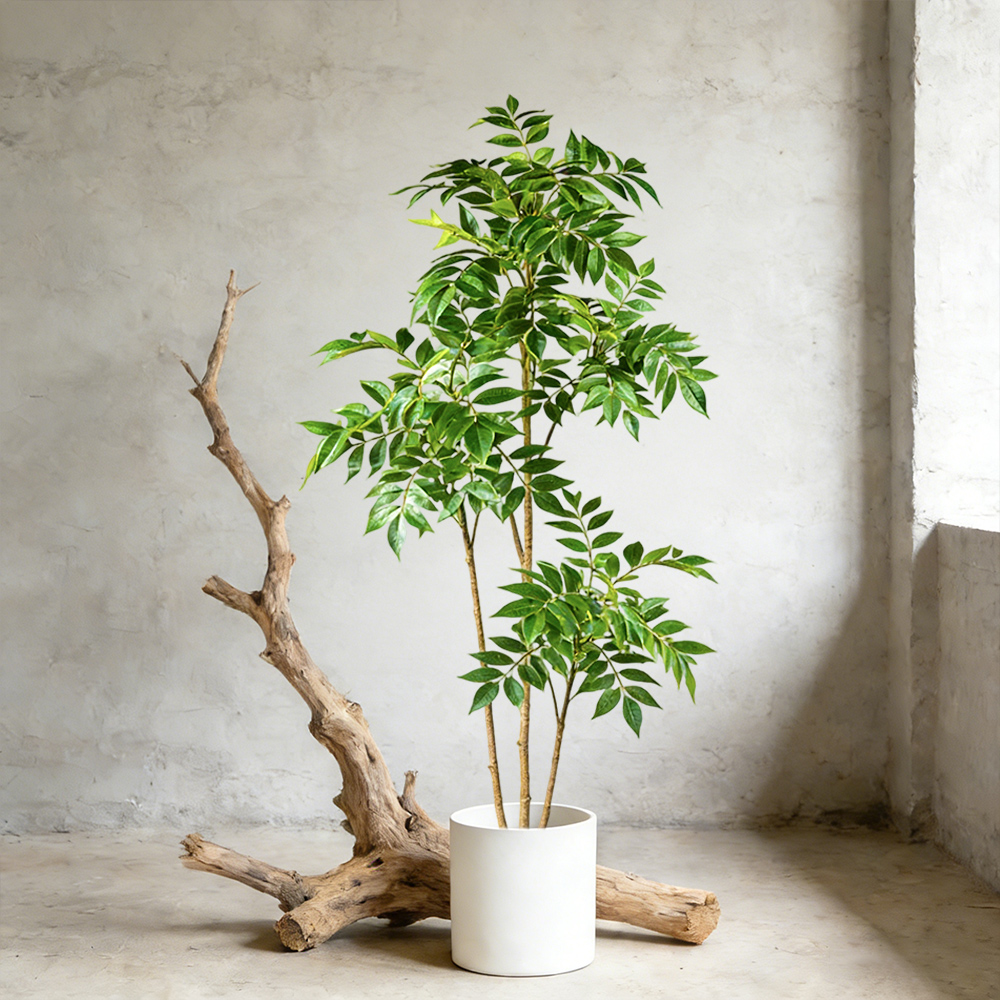 Rubber Plant Ficus - Árvore artificial de borracha de 76-140cm,