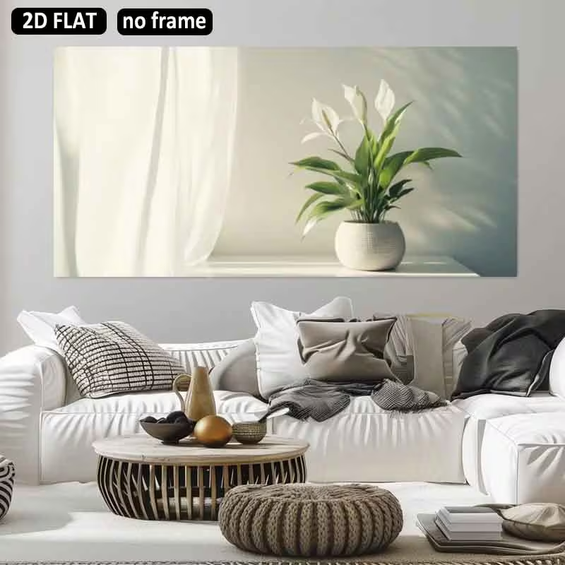 Peace Lily White - 1 peça (sem moldura), Plano 2D,