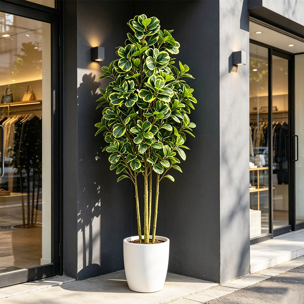 Rubber Plant Ficus - Árvore Artificial de Ficus de 76cm/115cm,