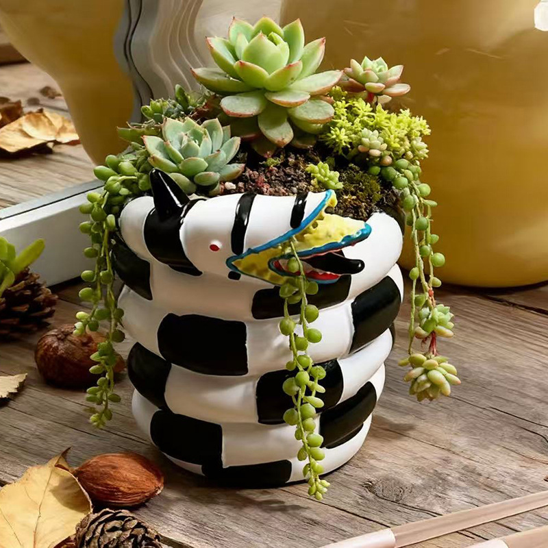 Vaso de Resina em Formato de C - Snake Plant Ceramic avaliação e preço